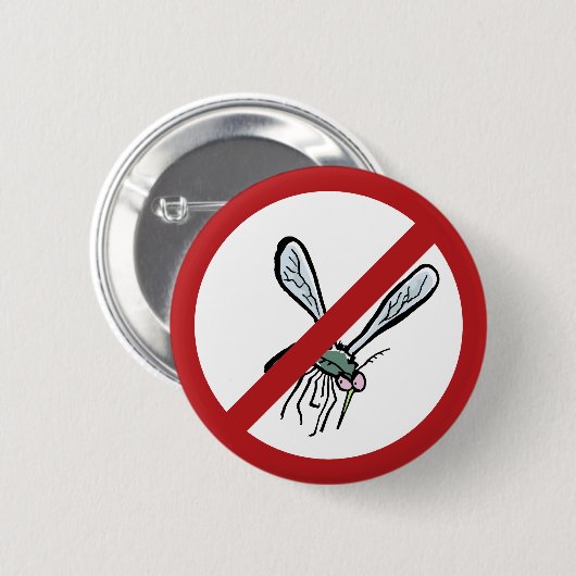 Badge Rond 5 Cm moustiques interdits ! (Devant & derrière)