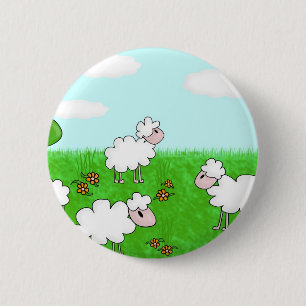 Badge Rond 5 Cm Mouton