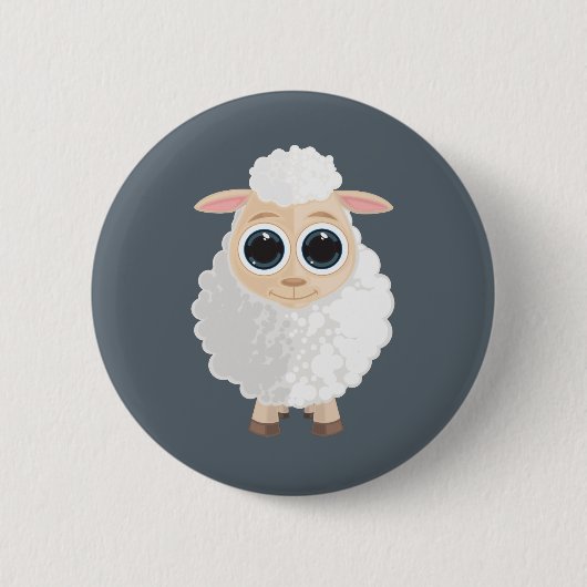 Badge Rond 5 Cm Mouton blanc (Devant)