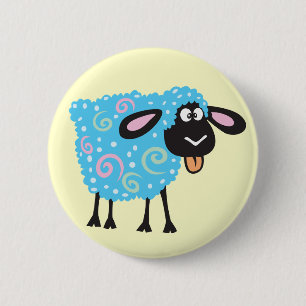 Badge Rond 5 Cm mouton de dessin animé