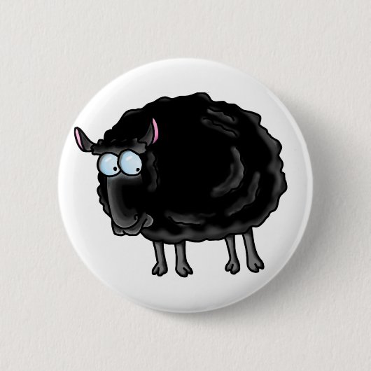Badge Rond 5 Cm mouton noir (Devant)