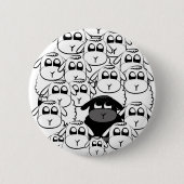 Badge Rond 5 Cm mouton noir (Devant)