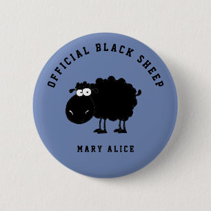 Badge Rond 5 Cm Mouton noir drôle
