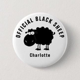 Badge Rond 5 Cm Mouton noir officiel drôle