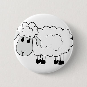 Badge Rond 5 Cm Moutons