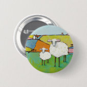 Badge Rond 5 Cm Moutons dans le pré (Devant & derrière)