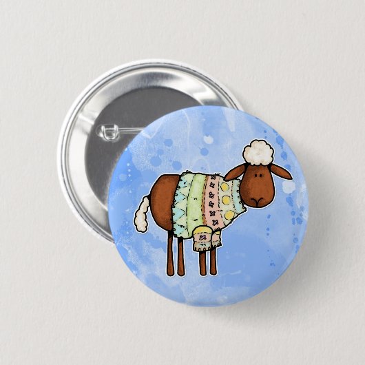 Badge Rond 5 Cm moutons de chandail (Devant & derrière)