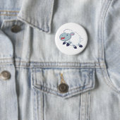 Badge Rond 5 Cm Moutons heureux (En situation)