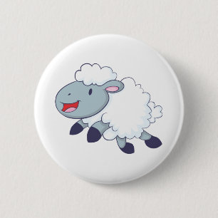Badge Rond 5 Cm Moutons heureux
