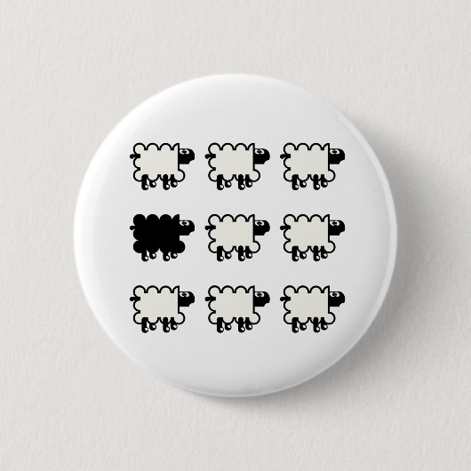 Badge Rond 5 Cm Moutons noirs (Devant)