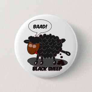 Badge Rond 5 Cm Moutons noirs