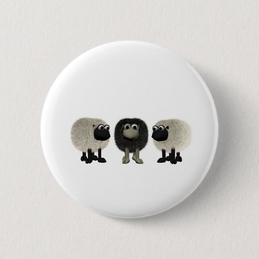 Badge Rond 5 Cm moutons noirs (Devant)