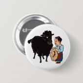 Badge Rond 5 Cm Moutons noirs de bêlement de bêlement (Devant & derrière)