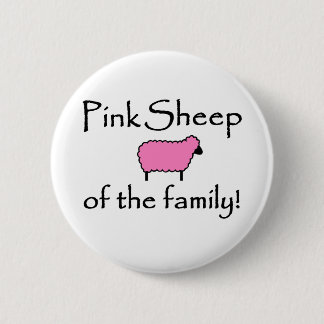Badge Rond 5 Cm Moutons roses de la famille