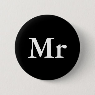 Badge Rond 5 Cm Mr and Mrs   elegant modern matching couple