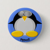 Badge Rond 5 Cm Mr.Penguin ........ hourra ! ! ! ! (Devant)