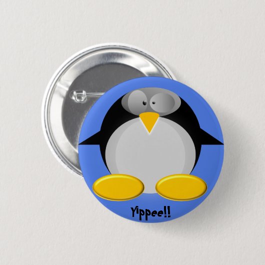 Badge Rond 5 Cm Mr.Penguin ........ hourra ! ! ! ! (Devant & derrière)