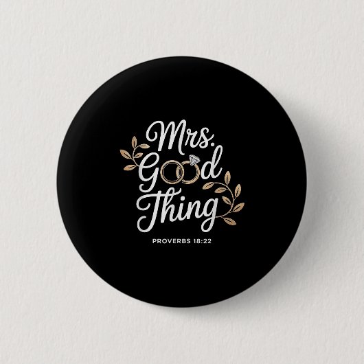 Badge Rond 5 Cm Mrs Good Thing Christian Proverbs Christian Couple (Devant)