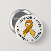 Badge Rond 5 Cm MS Multiple Sclerosis ORANGE Ruban (Devant & derrière)