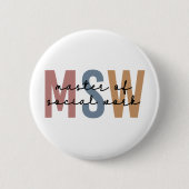 Badge Rond 5 Cm MSW Master of Social Work Retro Graduation (Devant)