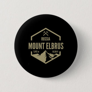 Badge Rond 5 Cm Mt. Elbrus Mountain Travel 