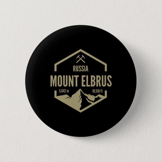 Badge Rond 5 Cm Mt. Elbrus Mountain Travel  (Devant)