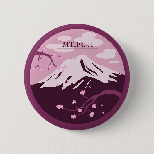 Badge Rond 5 Cm Mt. Fuji (rose) (Devant)