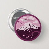 Badge Rond 5 Cm Mt. Fuji (rose) (Devant & derrière)