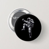 Badge Rond 5 Cm Muay Astronaut Thaï Kickboxing (Devant & derrière)