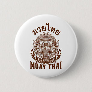 Badge Rond 5 Cm Muay Thai Boxer Boxer Lover Thai Boxing Thaïlande