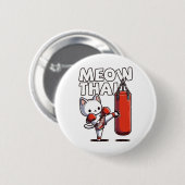 Badge Rond 5 Cm Muay Thai Cat (Devant & derrière)