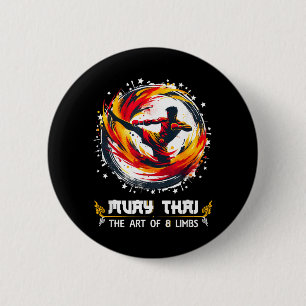 Badge Rond 5 Cm Muay Thai MMA Boxe Thaïlandaise Kickboxing Art Mua