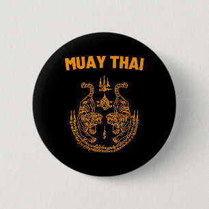Badge Rond 5 Cm Muay Thai Mma Combat Tatouage Jumeau Tigre Kickbox