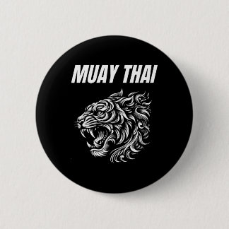 Badge Rond 5 Cm Muay Thai Mma Combat Tatouage Tigre Rugir Kickboxi