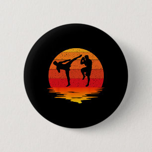 Badge Rond 5 Cm Muay Thai Retro Vintage Martial Arts Combat Boxe