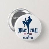 Badge Rond 5 Cm Muay Thaïlande thaïlandaise Pays-Bas (Devant & derrière)