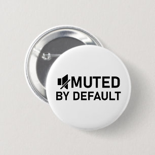 Badge Rond 5 Cm Muet par défaut Minimaliste T-Shirt Audio V1