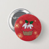 Badge Rond 5 Cm Muffin de Noël (Devant & derrière)