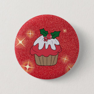 Badge Rond 5 Cm Muffin de Noël