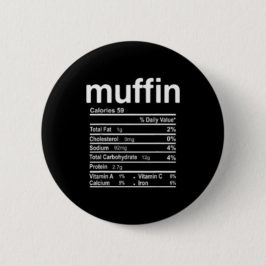 Badge Rond 5 Cm Muffin Nutrition Facts Funny Thanksgiving Christma (Devant)
