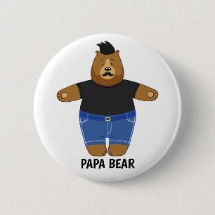 Badge Rond 5 Cm Mug spécial cadeau de la fête des pères Ourson Pap