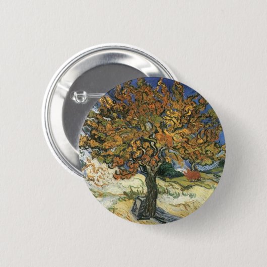 Badge Rond 5 Cm Mulberry Tree par van Gogh (Devant & derrière)