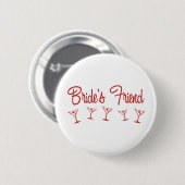 Badge Rond 5 Cm MultiMartini-BridesFriend-Rouge (Devant & derrière)