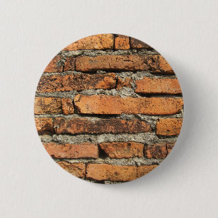 Badge Rond 5 Cm Mur de briques antique
