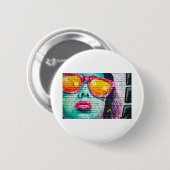 Badge Rond 5 Cm mur de graffitis (Devant & derrière)