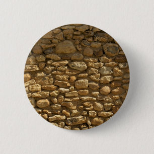 Badge Rond 5 Cm Mur de pierre rustique