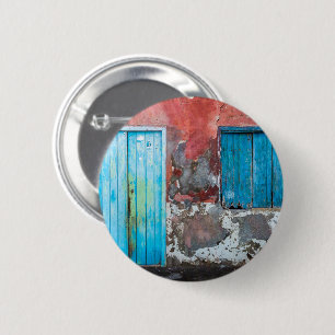 Badge Rond 5 Cm Mur, porte et volets colorés