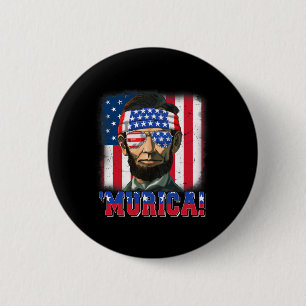 Badge Rond 5 Cm Murica Abe Lincoln 4 juillet Murica Patriotique Mo