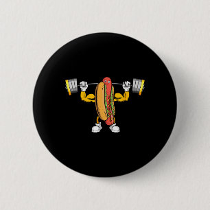 Badge Rond 5 Cm Musculaire Hot Dog Deadlift Bodybuilding Fitness F