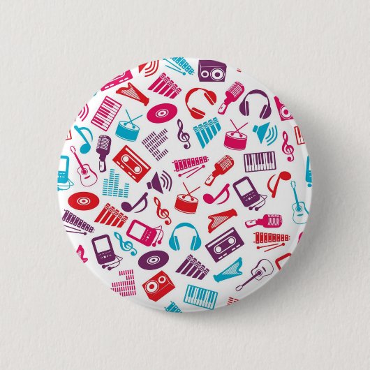 Badge Rond 5 Cm Music pattern (Devant)